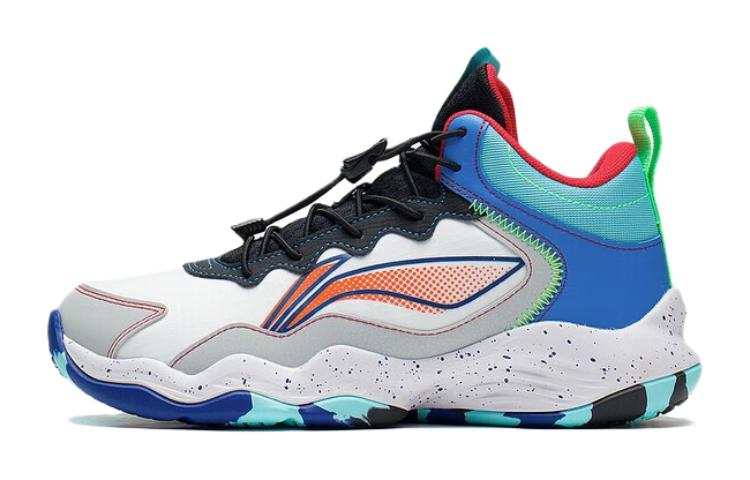 Li-Ning YOUNG Li Ning YOUNG Avant Garde Ling I TD Low top Basketball Shoes Standard White Coin Gray Teenagers