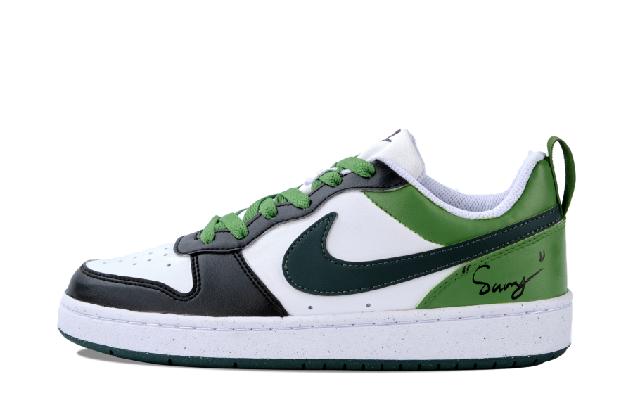 Nike Nike Court Borough Slip Resistant Abrasion Resistant Low top Kids' Skateboarding Shoes Green Teenagers