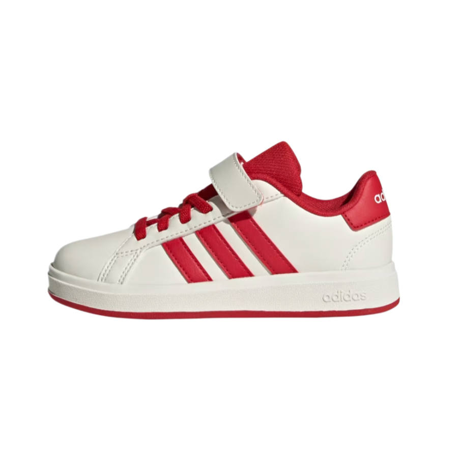 Adidas Adidas GRAND COURT 2.0 Kids' Running Shoes Gray White Preppy Red Core Black Children Aged 3 7 Years Old