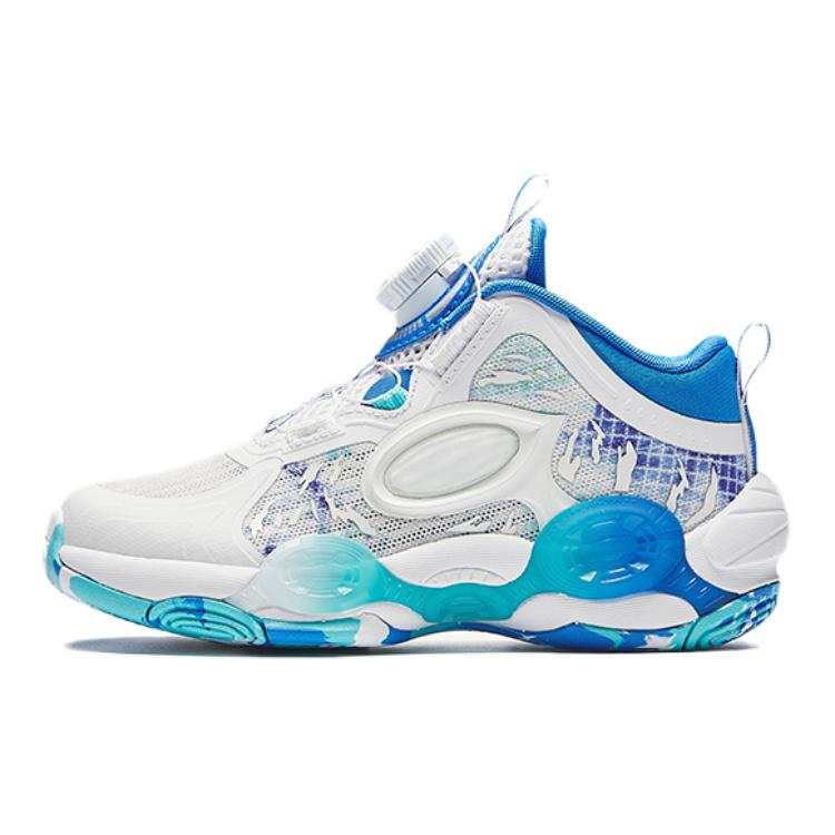 Antakids Alien Slip Resistant, Abrasion Resistant, Rebound Low top Children's Basketball Shoes White Blue Kids'