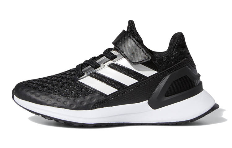 Adidas Adidas Rapidarun EL K Fabric Slip Resistant Low top Kids' Running Shoes Black White Kids'