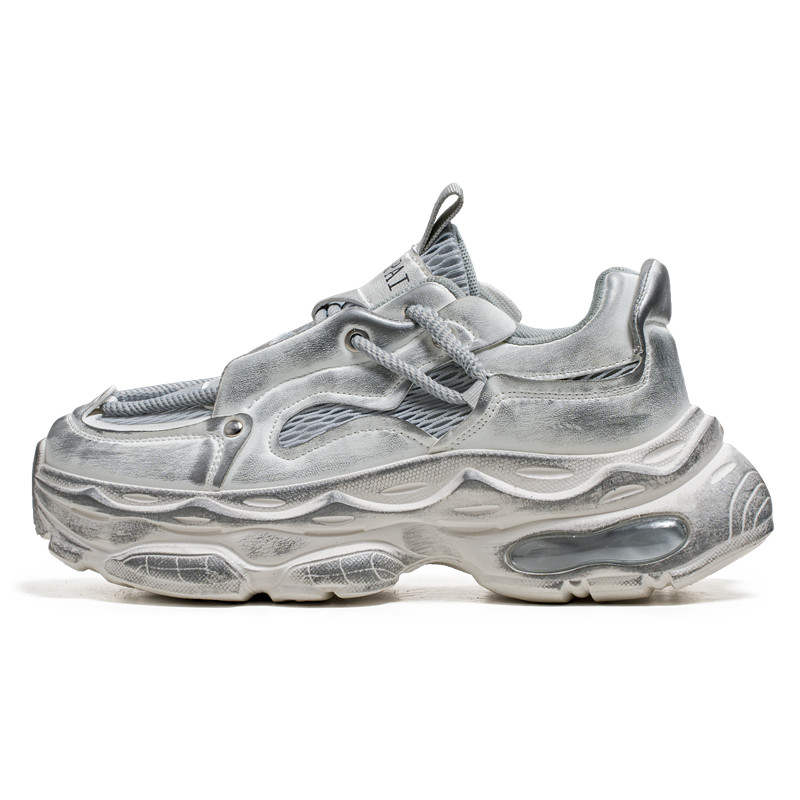 GONGFUHUOBAN Mesh Abrasion Resistant Height Increasing Low top Kids Lifestyle Shoes Teenagers