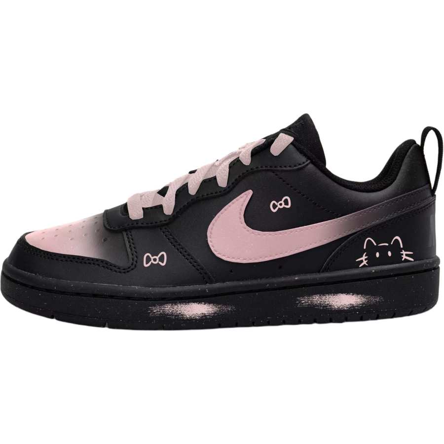 Nike Nike Court Borough Leather Slip Resistant Low top Kids' Skateboarding Shoes Black Teenagers