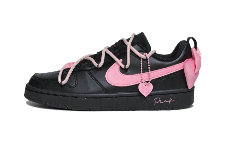 Nike Nike Court Borough Sweetheart Mary Slip Resistant Abrasion Resistant Low top Kids' Skateboarding Shoes Black Teenagers