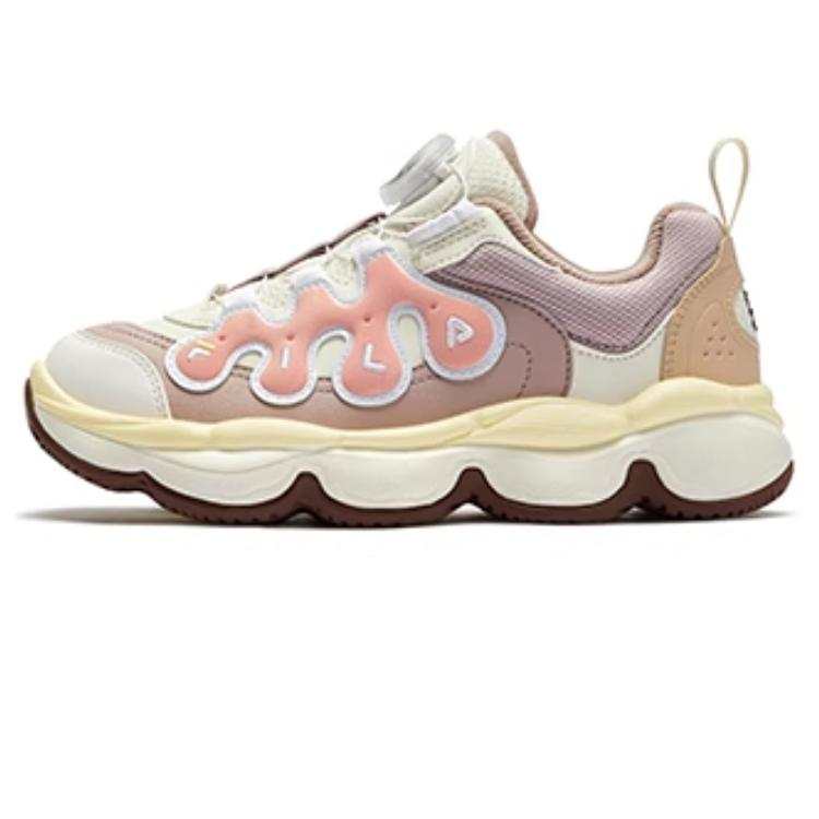 FILA KIDS BOA Abrasion Resistant Low top Children's Basketball Shoes White/Pink Kids'