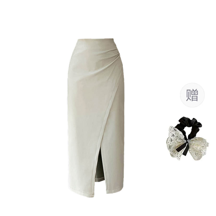 CPAURA Leather Long Skirt Women's