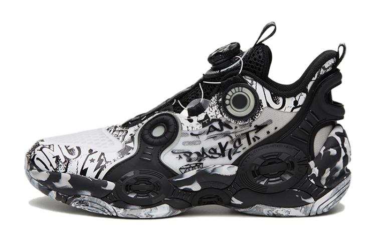 Antakids Alien Slip Resistant Abrasion Resistant Mid top Basketball Shoes Black White Teenagers
