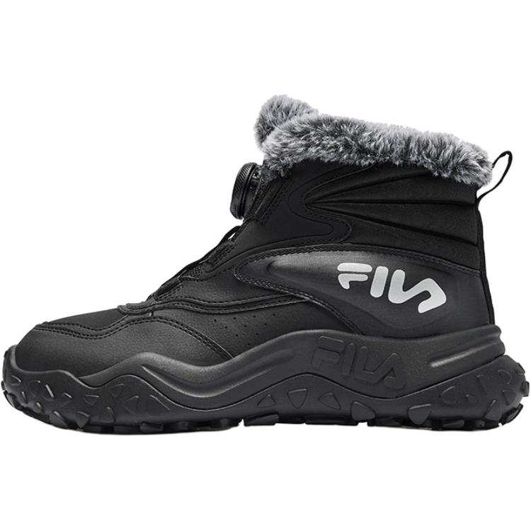 FILA KIDS Slip Resistant Thermal High top Kids Lifestyle Shoes Black Teenagers