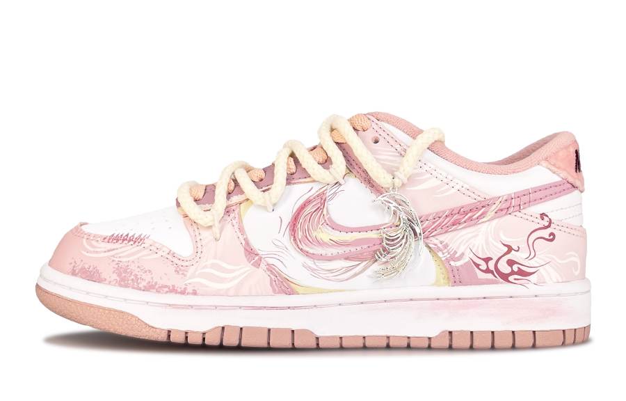 Nike Nike Dunk Cushioning, Wear Resistant Low top Kids' Skateboarding Shoes Pink Teenagers