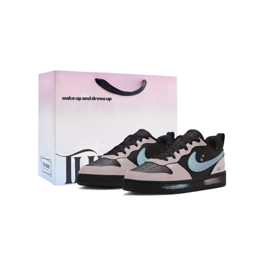 Nike Nike Court Borough Leather Slip Resistant Cushioning Low top Skateboard Shoes Black Kids'