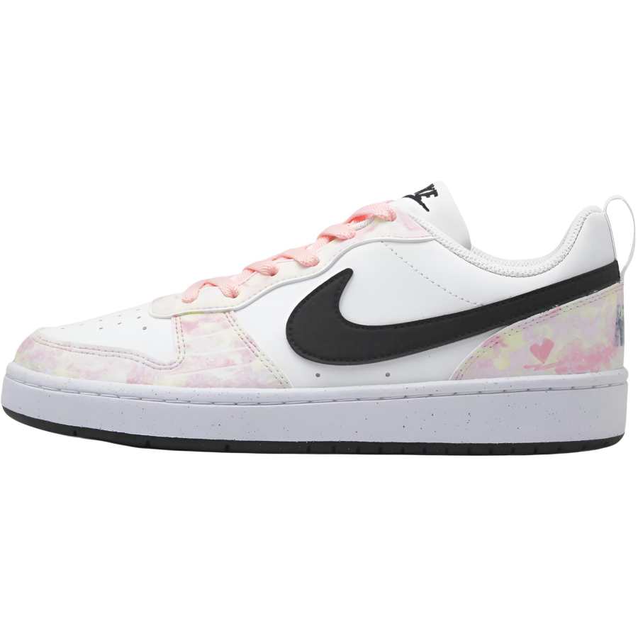 Nike Nike Court Borough Heartbeat Lemon Synthetic Leather Abrasion Resistant Low top Kids' Skateboarding Shoes Pink Yellow