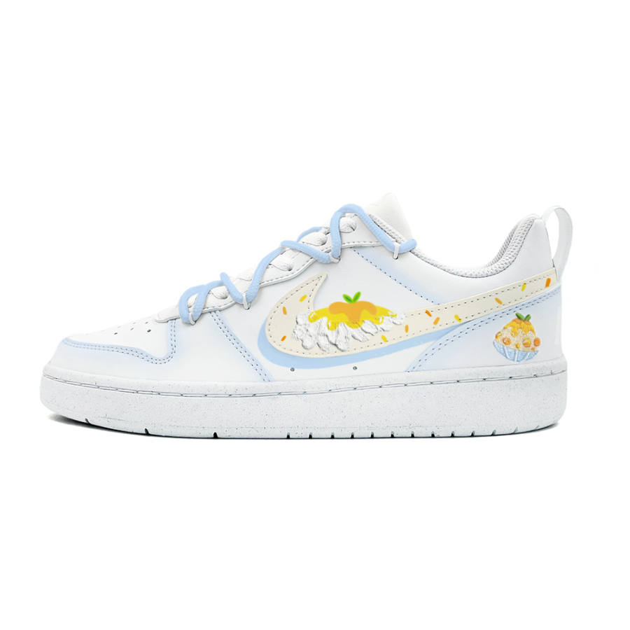 Nike Nike Court Borough Low 2 Slip Resistant Abrasion Resistant Low top Kids' Skateboarding Shoes Light Cyan Teenagers