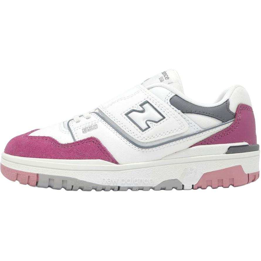 New Balance New Balance NB 550 Bungee Lace With Top Strap Cushioning Breathable Low top Kids' Skateboarding Shoes Moon Pink Kids'