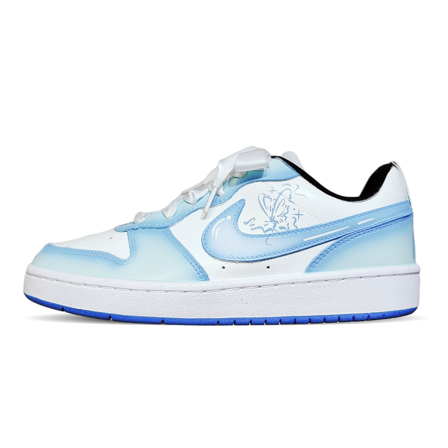 Nike Nike Court Borough Low 2 SE Leather Lightweight Cushioning Low top Kids' Skateboarding Shoes Blue Teenagers