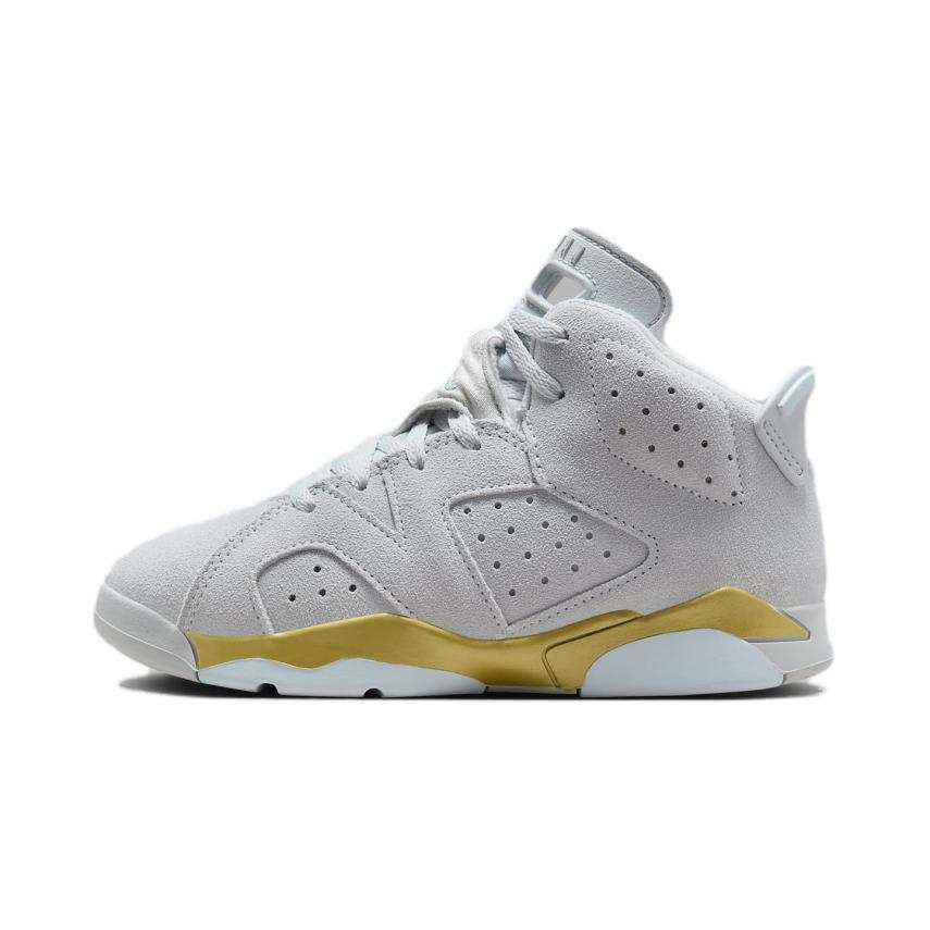 Jordan Jordan 6 Slip Resistant Abrasion Resistant Slip Resistant Abrasion Resistant Kids Lifestyle Shoes Gray Gold