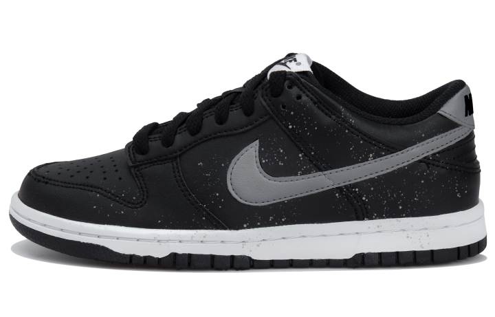 Nike Nike Dunk Leather Low top Kids' Skateboarding Shoes Black Gray Teenagers