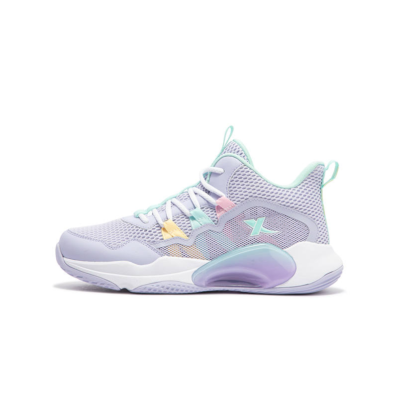 XTEP Basketball Collection Support Mid top Basketball Shoes Violet Blue Purple Kids'