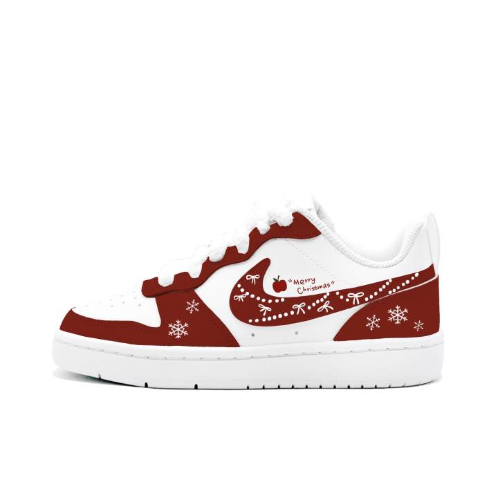 Nike Nike Court Borough Snow Fleece Bow, Made By Beige Leather Slip Resistant Abrasion Resistant Cushioning