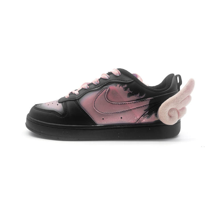 Nike Nike Court Borough Pink Wing Flame Leather Cushioning Slip Resistant Cushioning Slip Resistant Low top