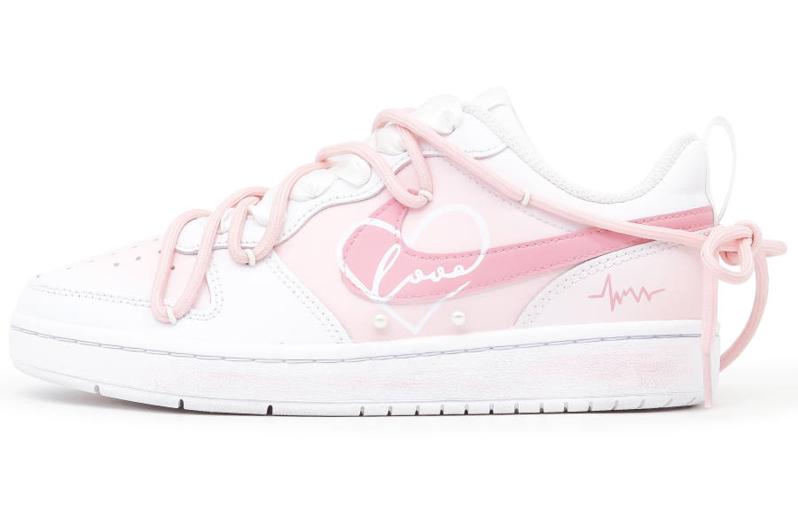 Nike Nike Court Borough Low top Kids' Skateboarding Shoes White Pink Teenagers