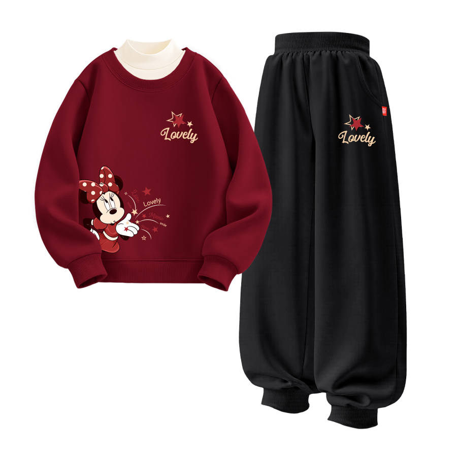 Disney Kids Casual Sportswear Crew Neck Thickened