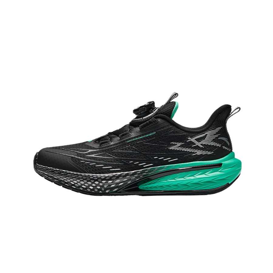 Antakids Fabric Abrasion Resistant Breathable Abrasion Resistant Breathable Mid top Kids' Running Shoes Black Silver