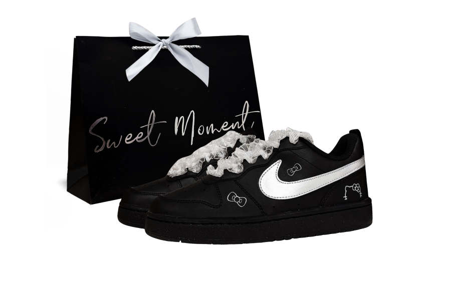 Nike Nike Court Borough Slip Resistant Slip Resistant Kids' Skateboarding Shoes Black Teenagers