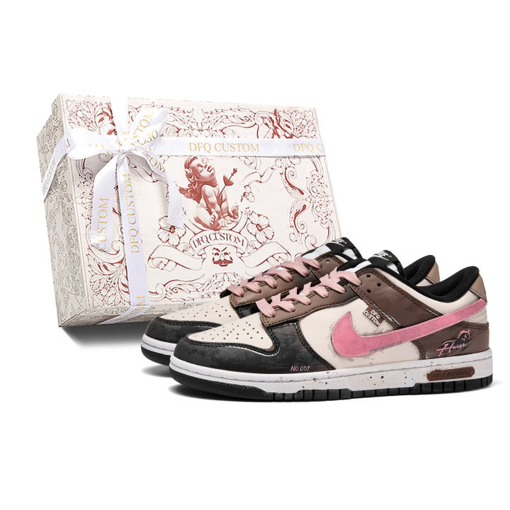 Nike Nike Dunk Swift Dust Box Slip Resistant Cushioning Abrasion Resistant Low top Skateboard Shoes Pink Brown Unisex