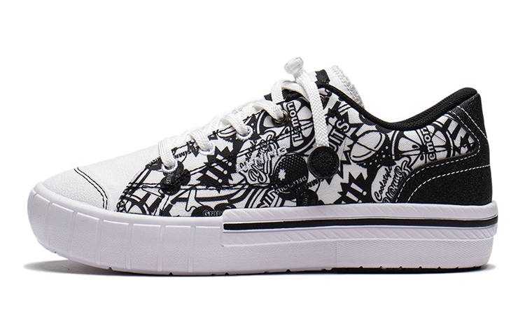 Li-Ning YOUNG Li Ning Smoky Scenery Athleisure Low top Skateboard Shoes Black White Unisex