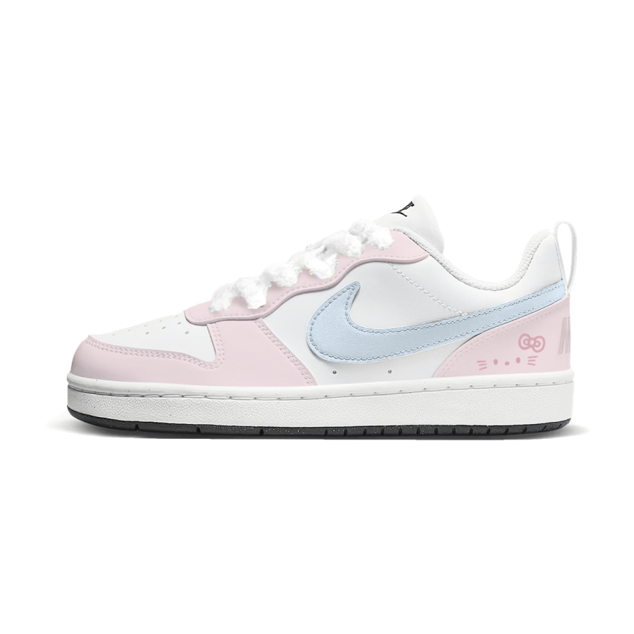 Nike Nike Court Borough Sweet Water Kitten Synthetic Leather Low top Kids' Skateboarding Shoes Pink Unisex