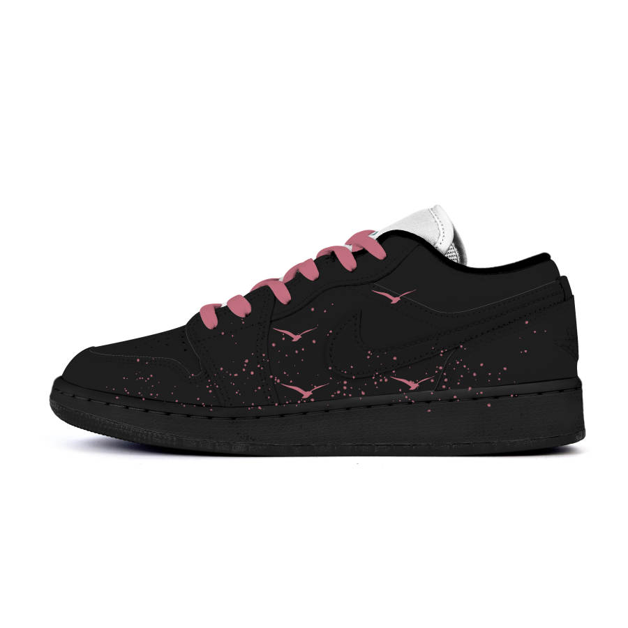 Jordan Jordan Air Jordan 1 Low Cushioning, Wear Resistant Low top Children's Basketball Shoes Black Teenagers
