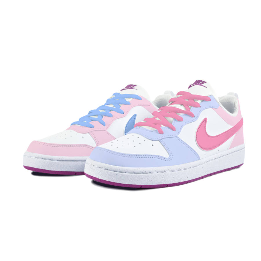 Nike Nike Court Borough Slip Resistant Abrasion Resistant Low top Kids' Skateboarding Shoes White Teenagers