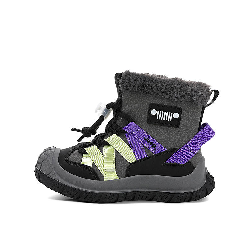 Jeep Insulated Shoes Black Gray/Green Kids'