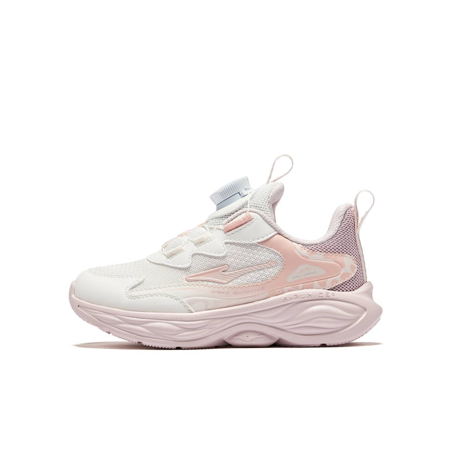 ERKE KIDS Synthetic Leather, Textile Low top Running Shoes Microcrystal White/Clay Pink Teenagers
