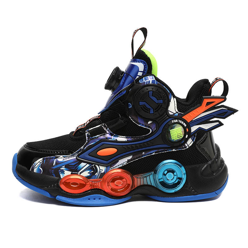 KAXILONG Abrasion Resistant Breathable Lightweight Cushioning Low top Kids' Running Shoes Black Blue Kids'