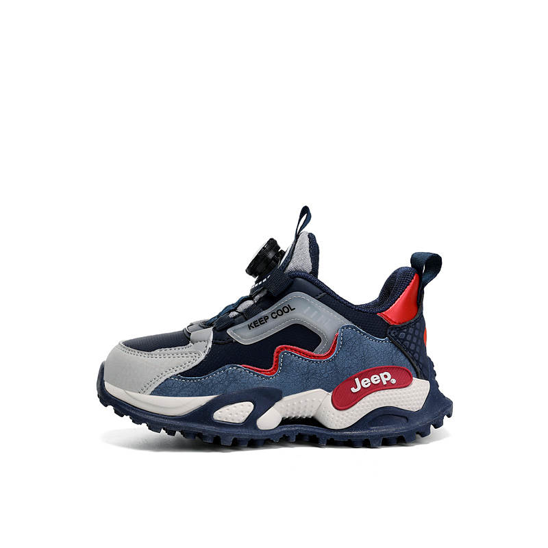 Jeep Anti Kick Abrasion Resistant Anti Kick And Abrasion Resistant Low top Kids' Running Shoes Dark Blue Red Kids'