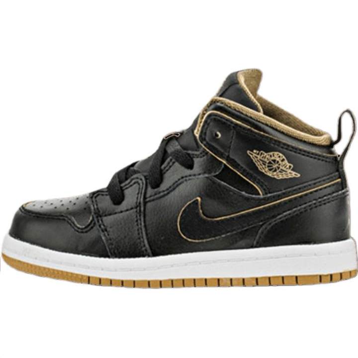 Jordan Jordan Air Jordan 1 Mid top Toddler Shoes Black Infant And Toddler