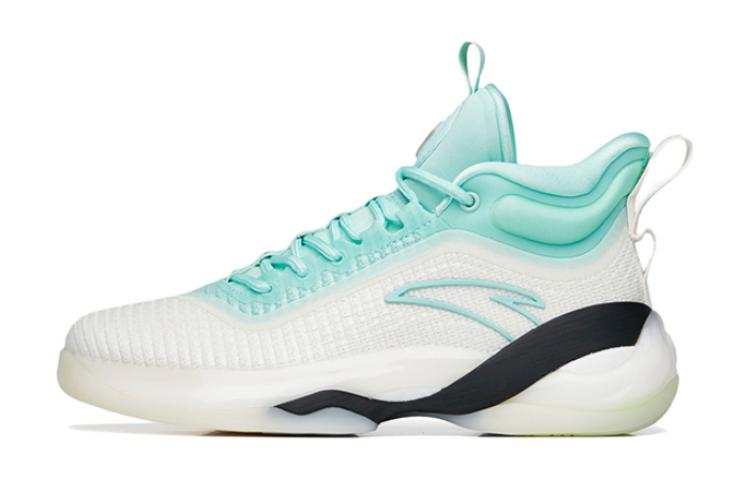 Antakids Slip Resistant Cushioning Abrasion Resistant Breathable High top Children's Basketball Shoes White Blue Yellow