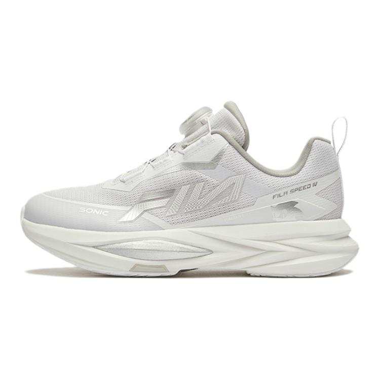FILA KIDS Boa Slip Resistant Cushioning Low top Kids' Running Shoes White Gray
