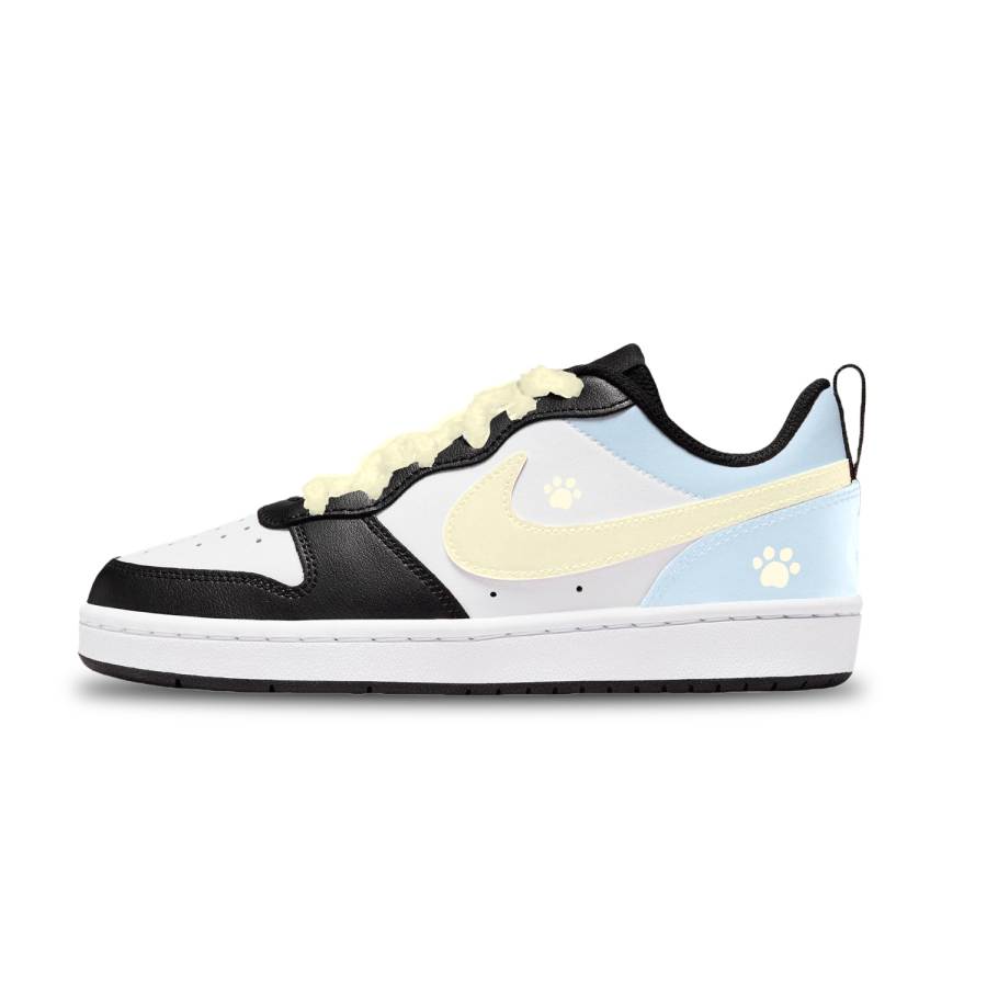 Nike Nike Court Borough Yellow Claw Leather Abrasion Resistant Low top Kids' Skateboarding Shoes Unisex