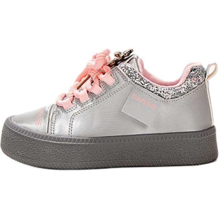 DAPHNE KIDS Synthetic Leather Skateboard Shoes Silver Kids'