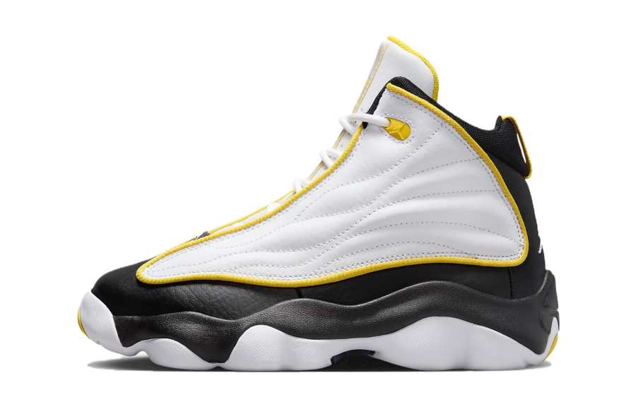 Jordan Jordan Pro Strong Cushioning High top Basketball Shoes Black White Yellow Unisex