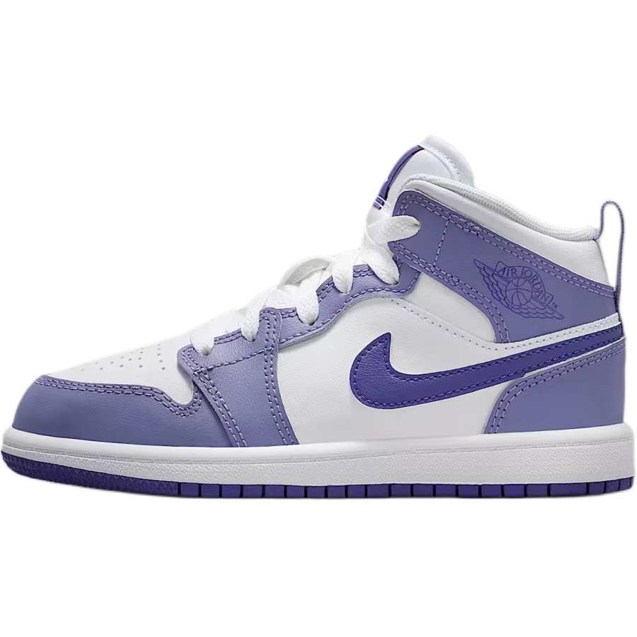 Jordan Jordan Air Jordan 1 Abrasion Resistant Mid top Children's Basketball Shoes Purple White Kids'