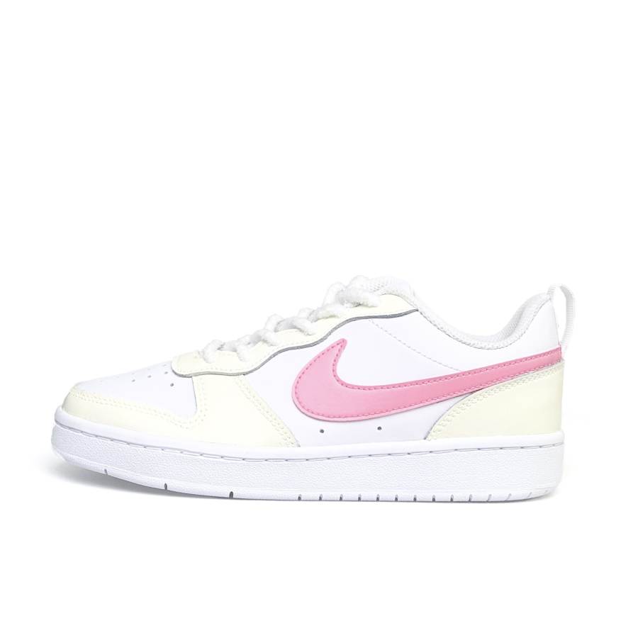 Nike Nike Court Borough Abrasion Resistant Breathable Lightweight Cushioning Low top Kids' Skateboarding Shoes Yellow Pink