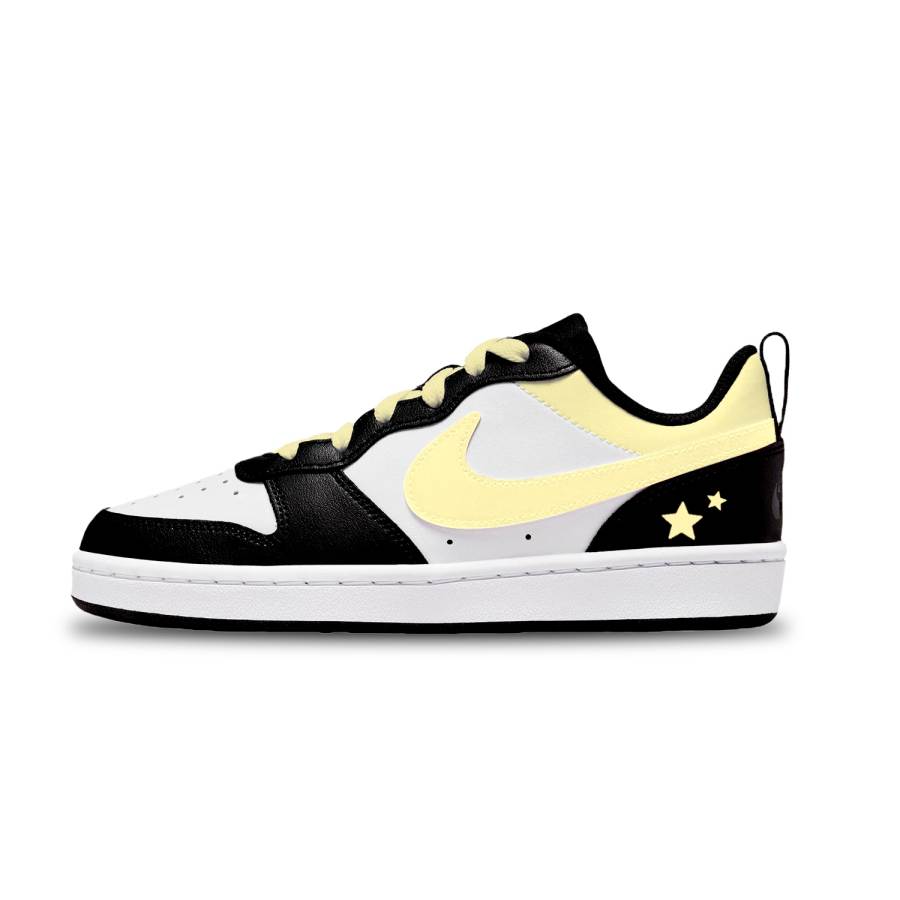 Nike Nike Court Borough Yellow Stars Leather Abrasion Resistant Abrasion Resistant Low top Kids' Skateboarding Shoes Unisex