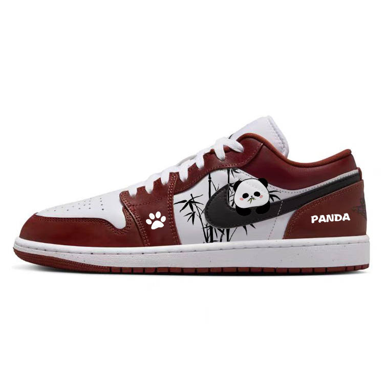 Jordan Jordan Air Jordan 1 Slip Resistant Cushioning Abrasion Resistant Low top Children's Basketball Shoes Red Teenagers