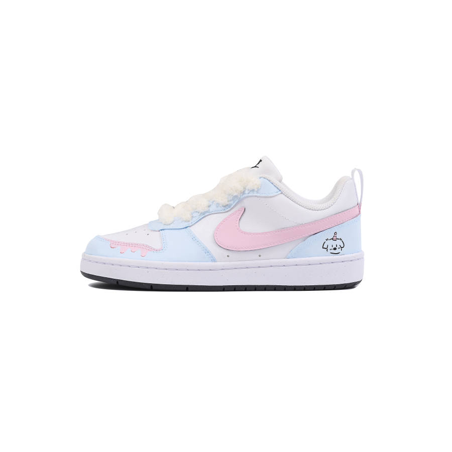 Nike Nike Court Borough Cake Puppy Synthetic Leather Low top Kids' Skateboarding Shoes Teenagers
