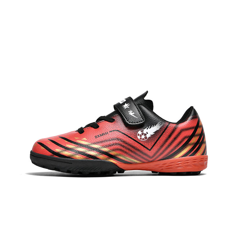 Binary Binary Synthetic Leather Lightweight Cushioning Lightweight Cushioning Low top Kids' Soccer Shoes Intense Crimson Red