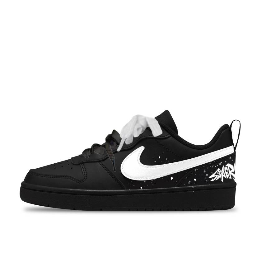 Nike Nike Court Borough White Special Synthetic Leather Low top Kids' Skateboarding Shoes Black Unisex