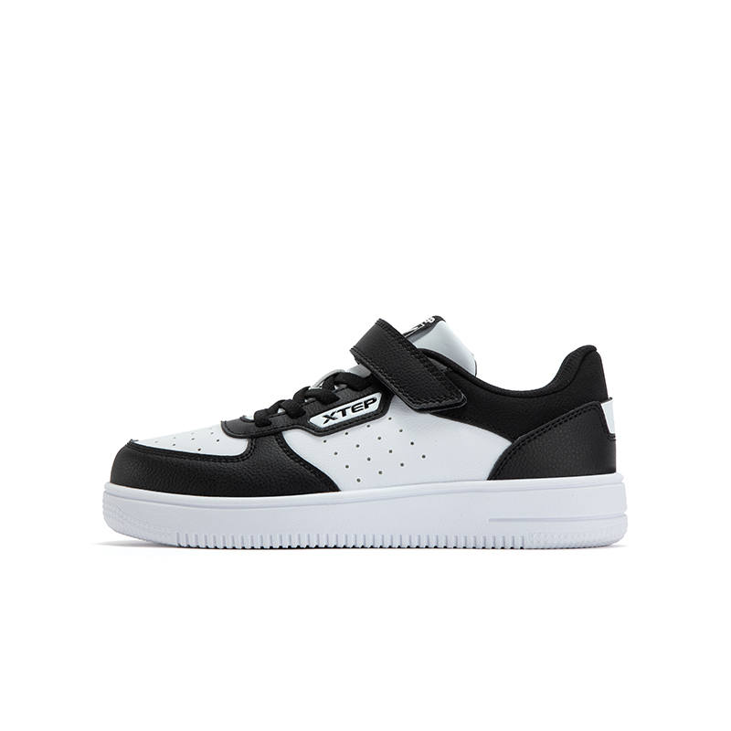 XTEP Synthetic Leather Low top Skateboard Shoes Xtep White Black 33 40 Kids'
